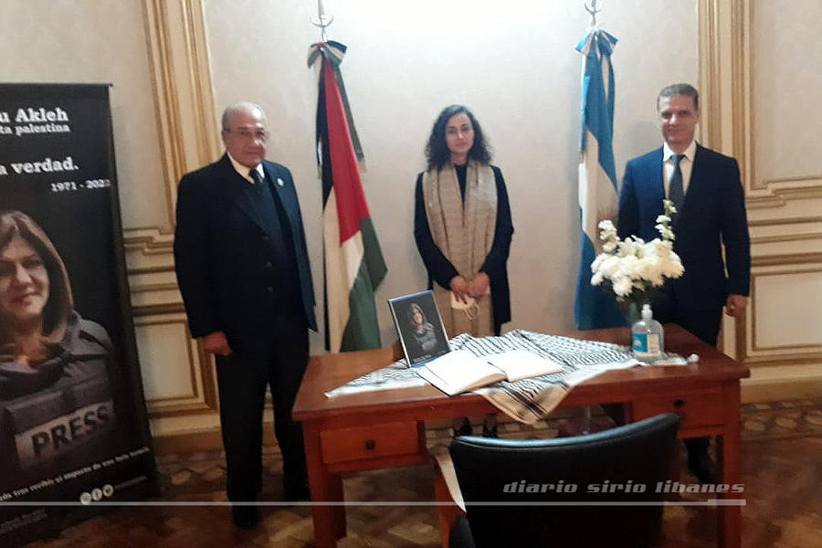 Directivos del Club Sirio Libanés firmaron libro de condolencias en Embajada de Palestina
