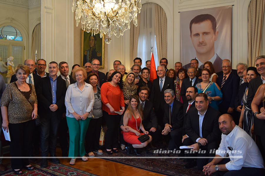 Representantes de Fearab América junto al Jefe de Misión de la República Árabe Siria, Maher Mahfouz, durante la recepción en la Embajada | Buenos Aires, febrero 22, 2019