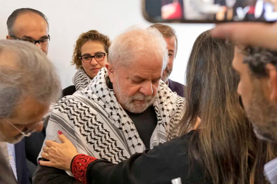 El expresidente brasileño Lula da Silva se reúne con la comunidad palestina en Brasil junio de 2022. Foto: FEPAL.