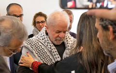 El expresidente brasileño Lula da Silva se reúne con la comunidad palestina en Brasil junio de 2022. Foto: FEPAL.