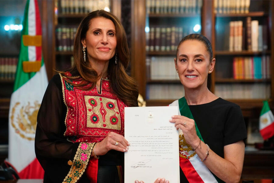 México refuerza su respaldo a Palestina: Sheinbaum recibe credenciales de la embajadora