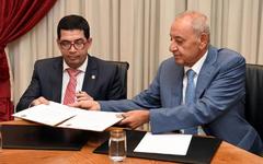 El presidente del Parlamento, Hugo Velázquez junto a su homólogo libanés, Nabih Berri. | Foto: assafir.com