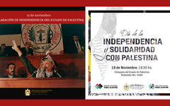 Embajada celebrará Dia de la Independencia y Solidaridad con Palestina