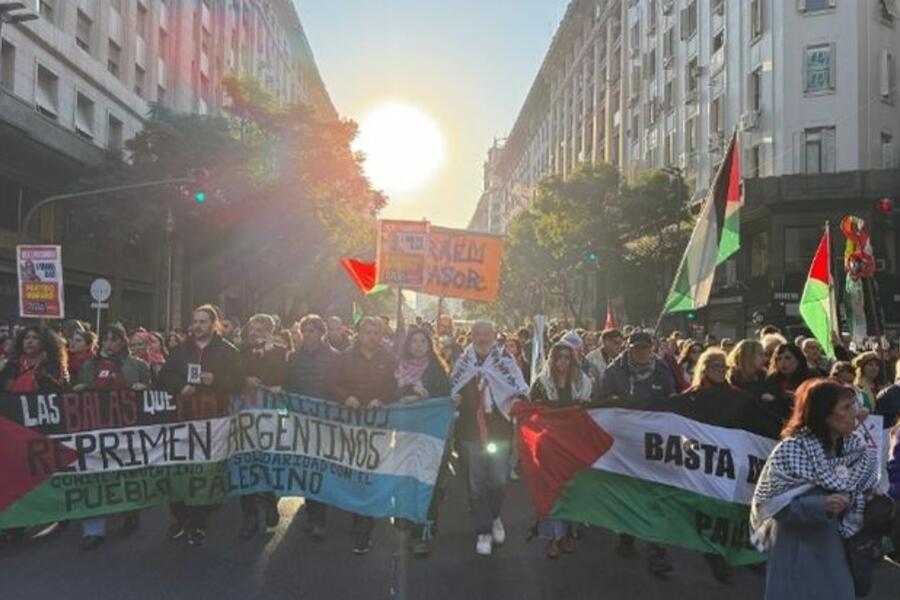 Frente al Congreso, la comunidad árabe se moviliza en solidaridad con el pueblo palestino