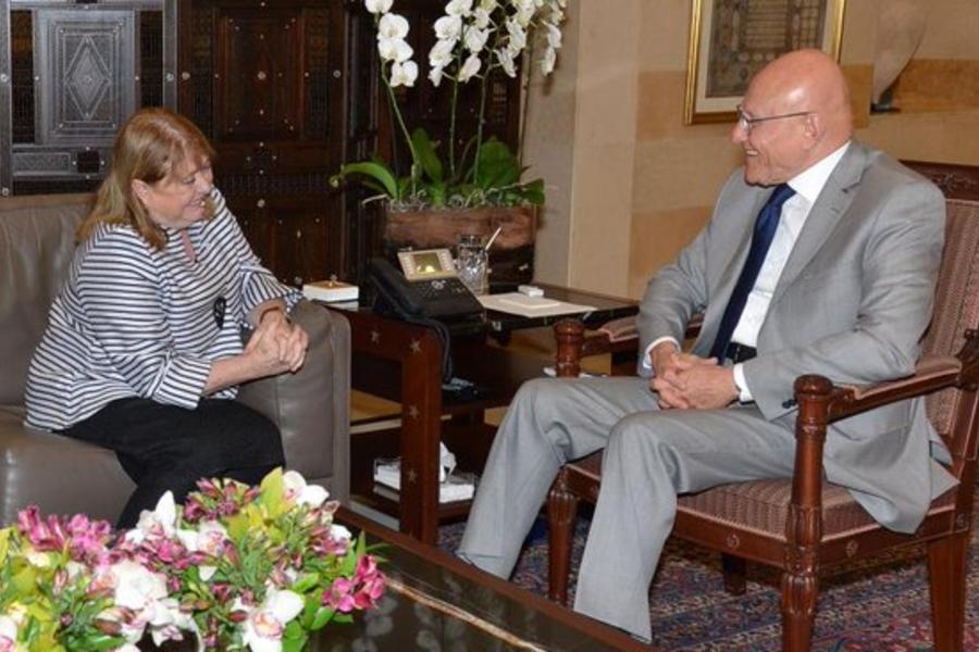 Min. Rel. Ext. y Culto, Susana Malcorra junto a Primer Ministro, Tammam Salam