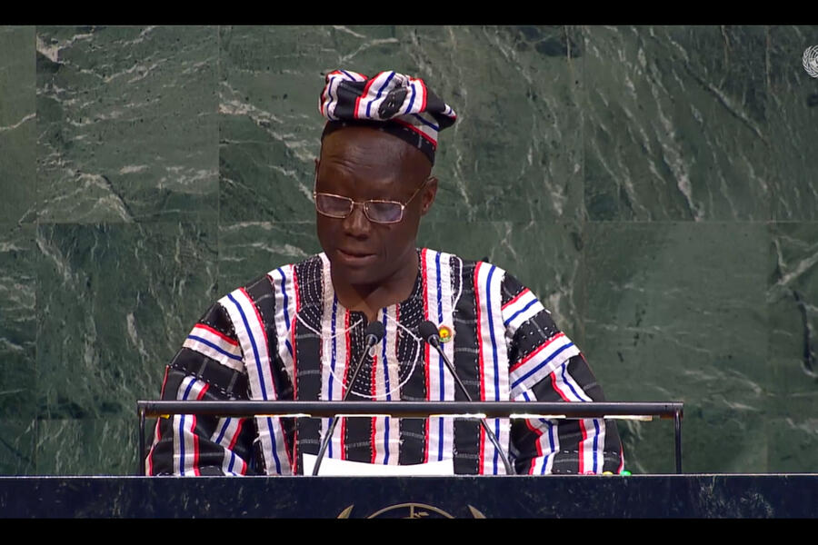 Intervención del diplomático de Burkina Faso en la Asamblea General de la ONU | Marzo 25, 2026 (Foto: ONU)