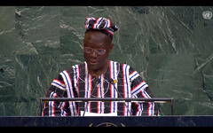 Intervención del diplomático de Burkina Faso en la Asamblea General de la ONU | Marzo 25, 2026 (Foto: ONU)