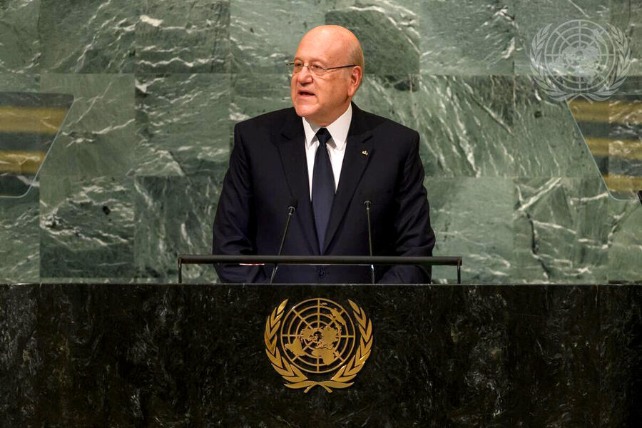 Discurso del Primer Ministro Najib Mikati ante la Asamblea General de la ONU | Septiembre 21, 2022 (Foto: ONU)