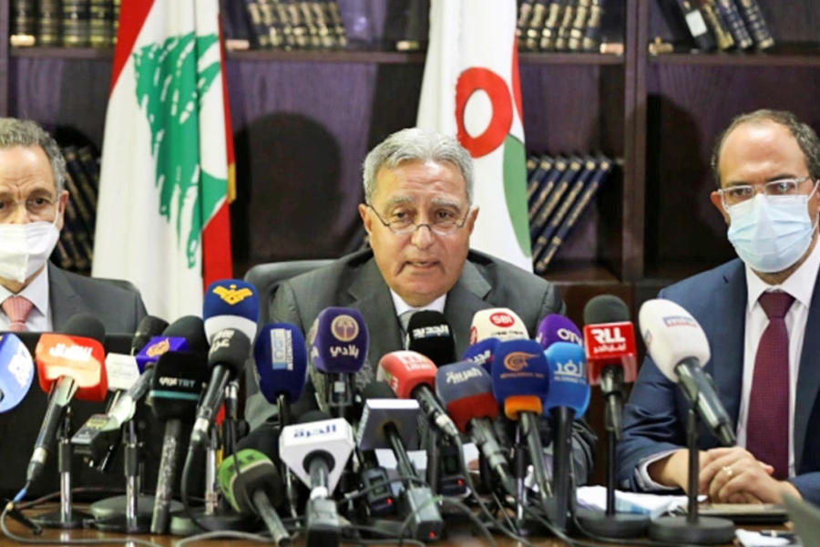 El lanzamiento de tarjetas de subsidio en efectivo en Beirut, el 9 de septiembre de 2021. Foto: Mohamad Azakir.