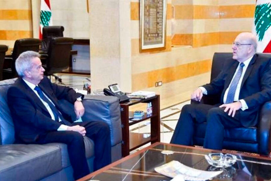 Riad Salameh y el primer ministro libanés, Najib Mikati. Foto: Archivo.