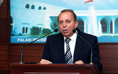 El ministro libanés de los Desplazados, Issam Charafeddine en el Palacio Baabda en Beirut, Líbano, el 4 de julio de 2022. Foto: Presidencia del Líbano.