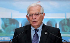 El jefe de política exterior de la Unión Europea, Josep Borrell, habla en el palacio presidencial en Baabda, Líbano, el 19 de junio de 2021. Foto: Reuters.