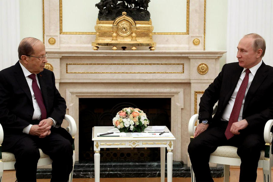El presidente Aoun es recibido en el Kremlin por su homólogo ruso, Vladimir Putin | Moscú, Marzo 26, 2019 (Foto NNA)