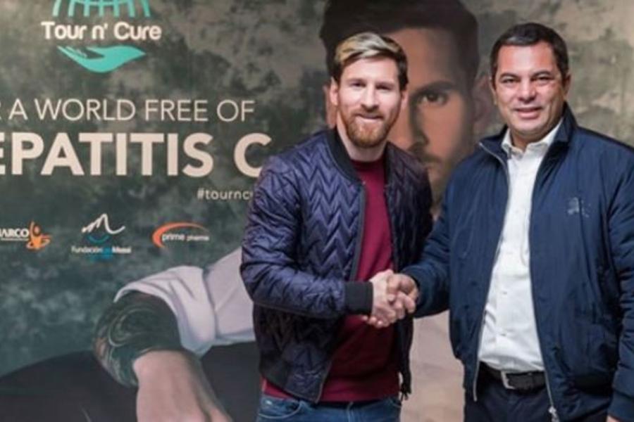 Messi durante su visita a Egipto.