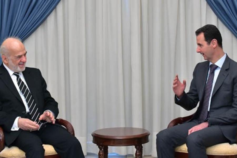 Presidente Bashar Al Asad y Ministro de Rel. Exteriores de Irak Ibrahim Al Jaafari