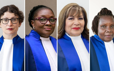 (De izquierda a derecha) Las juezas de la Corte Penal Internacional Beti Hohler, Reine Alapini-Gansou, Luz del Carmen Ibáñez Carranza y Solomy Balungi Bossa. (Corte Penal Internacional) (De izquierda a derecha) Las juezas de la Corte Penal Internacional Beti Hohler, Reine Alapini-Gansou, Luz del Carmen Ibáñez Carranza y Solomy Balungi Bossa. (Corte Penal Internacional)