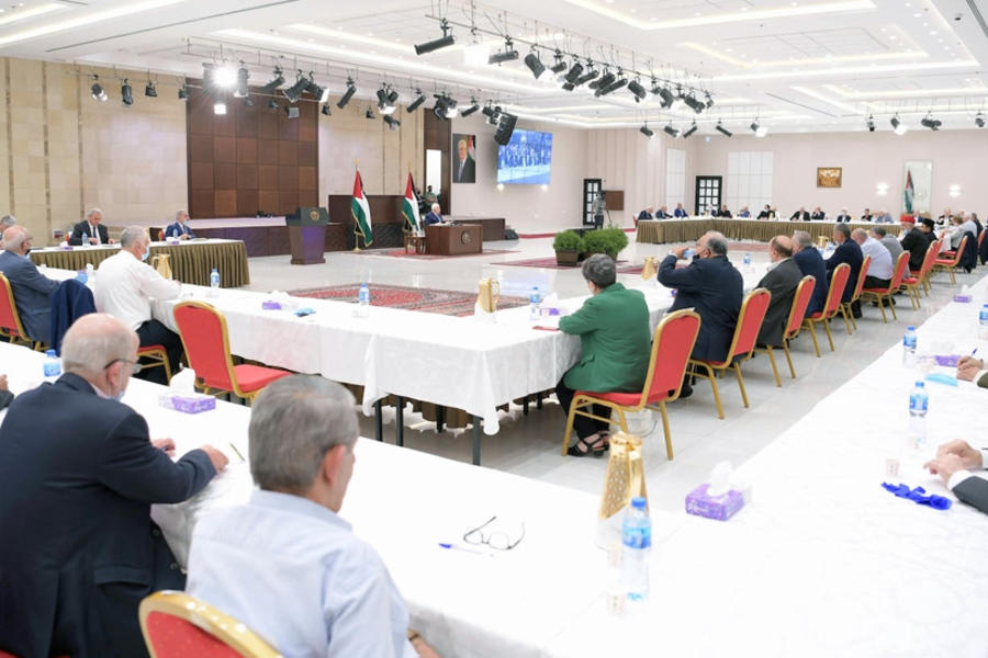 Delegados de facciones palestinas en el díalogo nacional.
