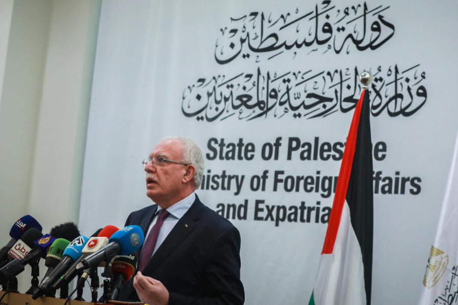 ‎Riyad‎‎ ‎‎al-Maliki‎‎, portavoz del gobierno y Ministro de Relaciones Exteriores de Palestina. Foto: WAFA.