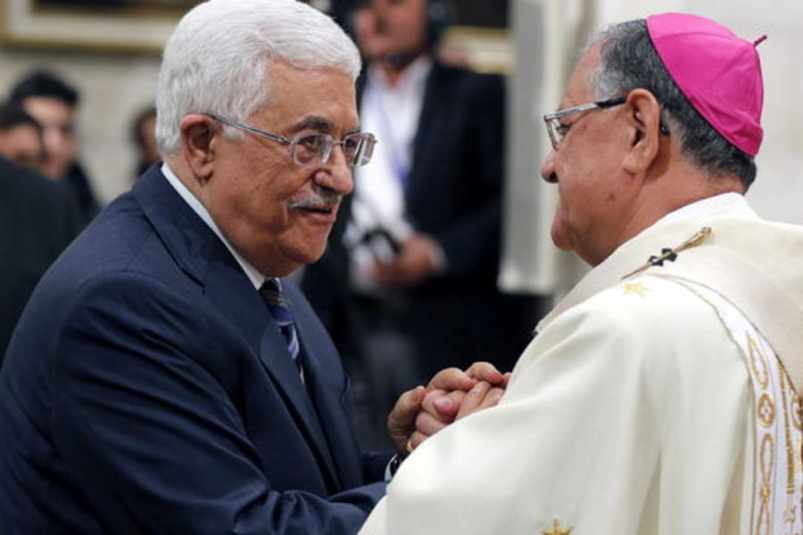 Presidente Mahmud Abbas y Patriarca Fuad Twal