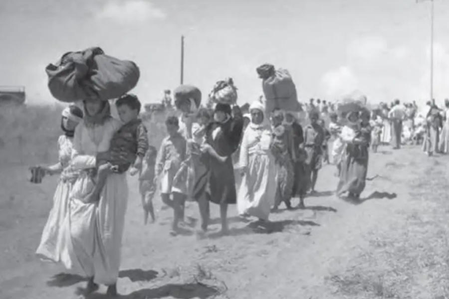 Expulsión de palestinos de Tantura. Foto: Twitter.