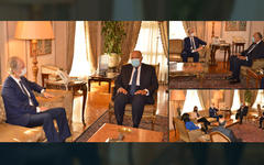 El canciller egipcio, Sameh Shoukry, recibe al enviado especial de la ONU para Siria, Geir Pedersen  |  El Cairo, noviembre 5, 2020 (Foto: MRE Egipto)
