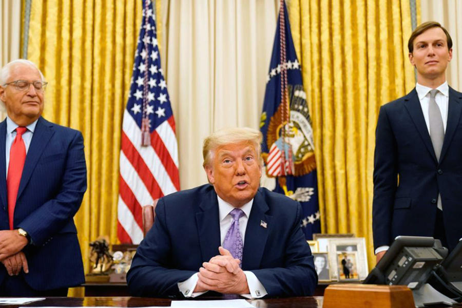 El presidente de EEUU, Donald Trump, presenta el tema desde la Casa Blanca  |  Agosto 13, 2020 (Foto AP)