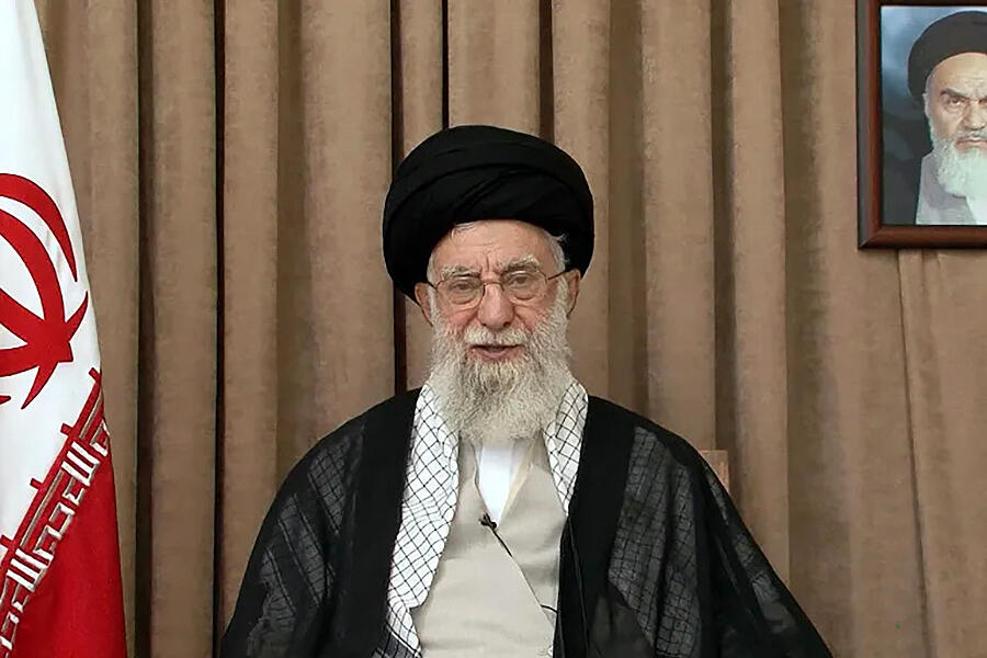 El líder supremo de Irán, el ayatolá Ali Jamenei, se dirige a la nación el 26 de junio de 2025 (Foto: Khamenei.Ir/AFP)