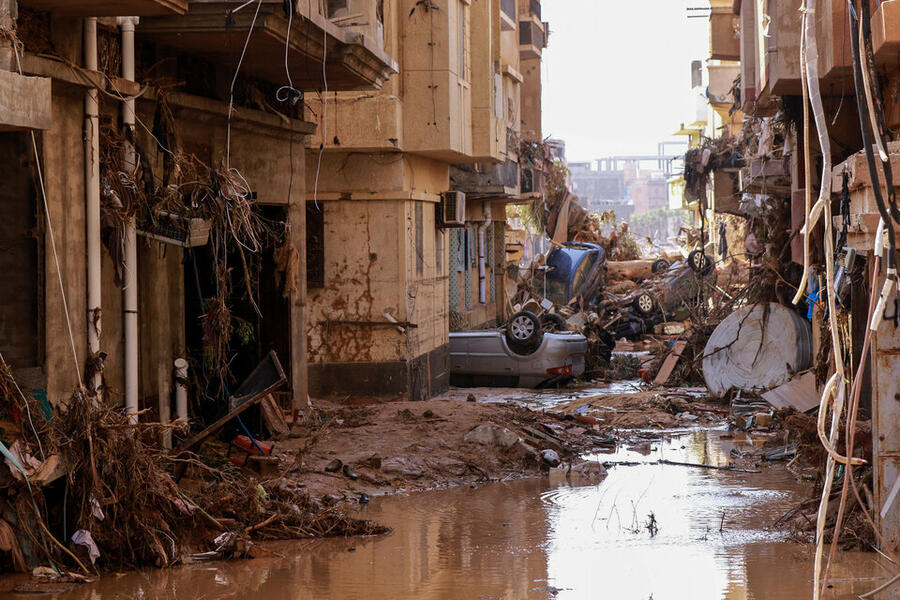 Devastación en Derna, Libia (Foto: AFP)