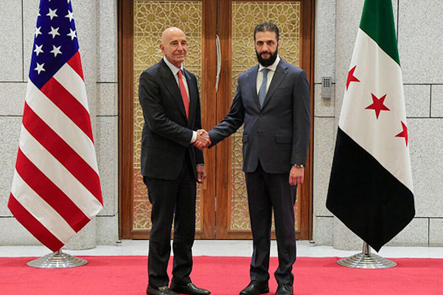 El enviado especial de EEUU para Siria, Tom Barrack, se reúne con el presidente de facto Ahmed al-Sharaa | Damasco, mayo 29, 2025 (Foto: SANA)
