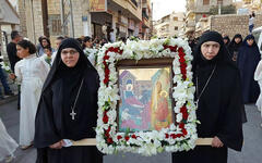 Procesión en Saydnaya durante celebración de La Asunción de la Virgen en 2023 (Foto: redes)
