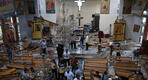 Interior de la la Iglesia de San Elías tras el ataque suicida | Junio 22, 2025 (Foto: EPA)