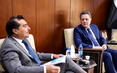 El encargado de negocios de Chile en Siria hizo entrega de estudio técnico al ministro de Obras Públicas de Siria | Foto: Embajada de Chile en Siria