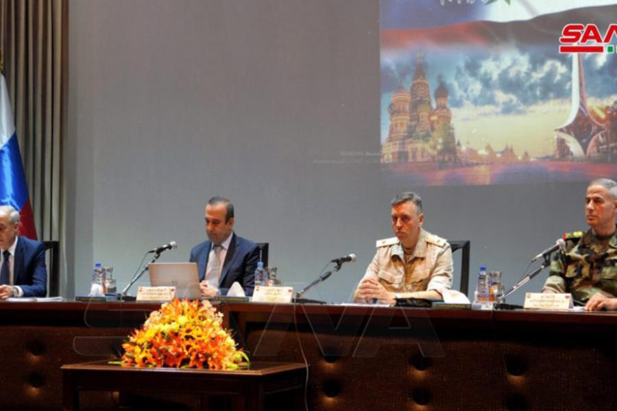 Conferencia de prensa conjunta sirio-rusa sobre los esfuerzos en pos de los desplazados internos | Damasco, Junio 25, 2021 (Foto: SANA)