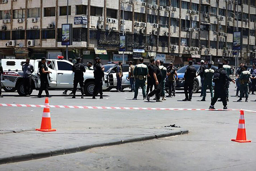 Perímetro de seguridad se establece cerca del Ministerio de Turismo luego de los ataques | Damasco, Julio 7, 2026 (Foto: SANA)