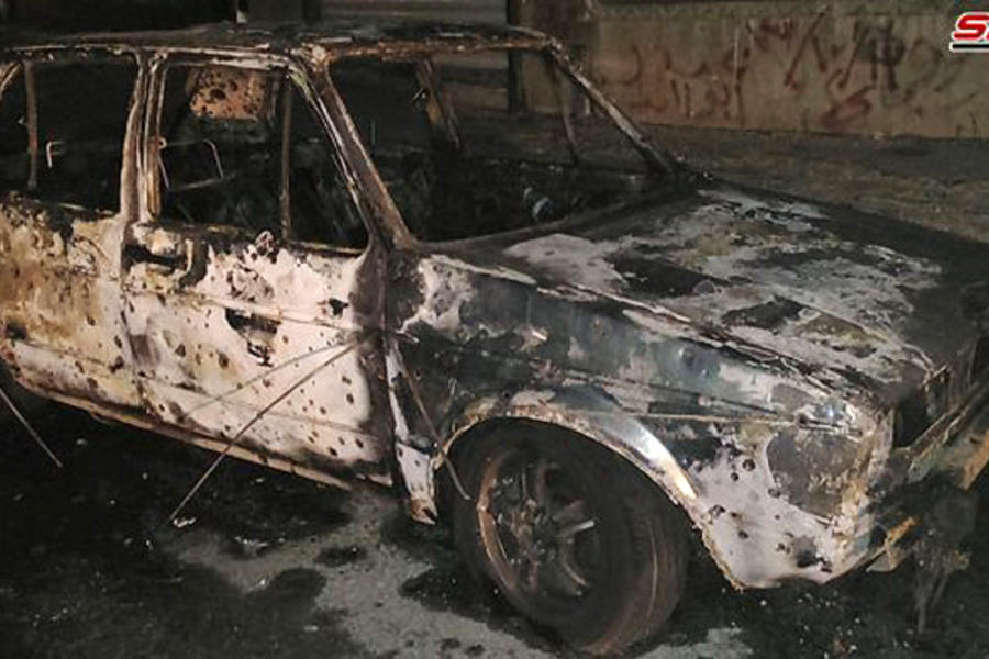 Remanente de ataque terrorista de la noche del 24 de octubre sobre barrios de Alepo (Foto SANA)