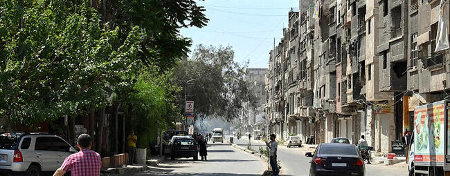 Entrada al campamento palestino de Yarmouk al sur del área metropolitana de Damasco (Foto: redes)