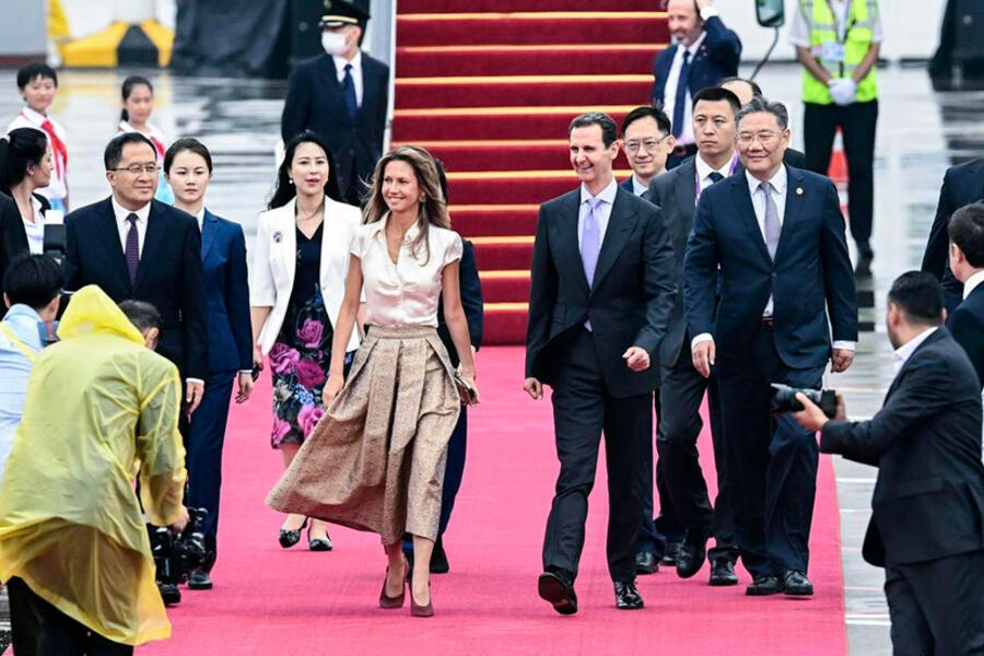 El presidente sirio, Bashar al-Asad, y su esposa, a su llegada a la ciudad china de Hangzhou. Foto: EUROPA PRESS.