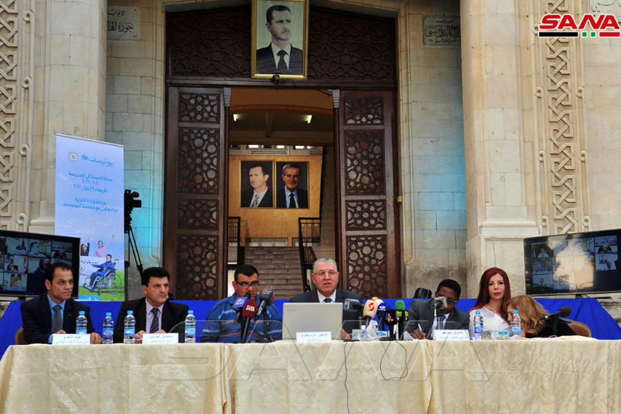 El Ministro de Educación sirio Dr. Darem Tabbaa junto a altas autoridades educativas y el Jefe de Educación de UNICEF en Siria, Charles Nabongo, lanzan campaña "Regreso a la Escuela"  |  Damasco, Septiembre 10,2020 (Fotos: SANA)