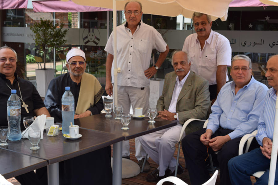 Embajador Muaqqat junto a autoridades religiosas, autoridades del CSLBA, y el embajador de Siria Dn. Hamzeh Dawalibi