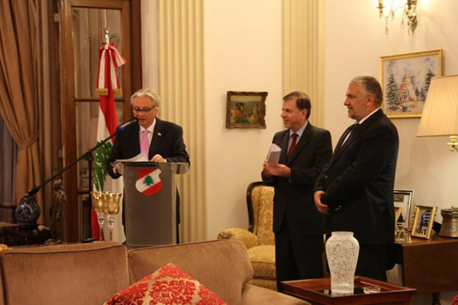 El Embajador Andary junto al Vicecanciller Zuain y el Embajador Ive (Foto: Embajada del Líbano)