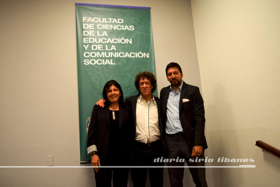 Pedro Brieger junto a Alicia Daher y Máximo Paz.