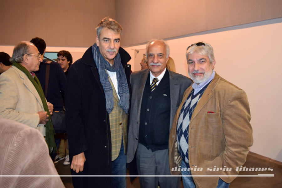 Momentos previos a la actividad: Adib Attie, Presidente CSLBA, junto al Dr. Khatchik DerGhougassian y Daniel Attar, Presidente de la Asociación de Beneficencia Drusa (ABD).