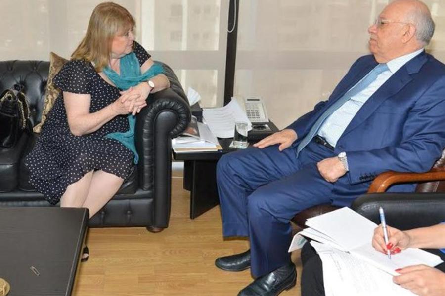 07 Min. Rel. Ext. y Culto, Susana Malcorra junto al Ministro de Asuntos Sociales, Rachid Derbas.