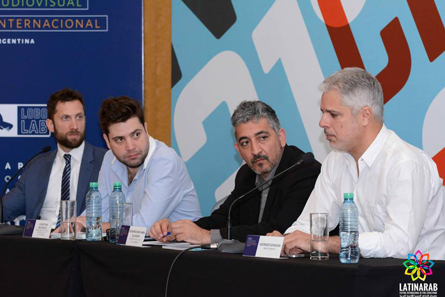 Titulares de LatinArab junto al Consul del Libano, George Jallad, y el director George Schoucair.