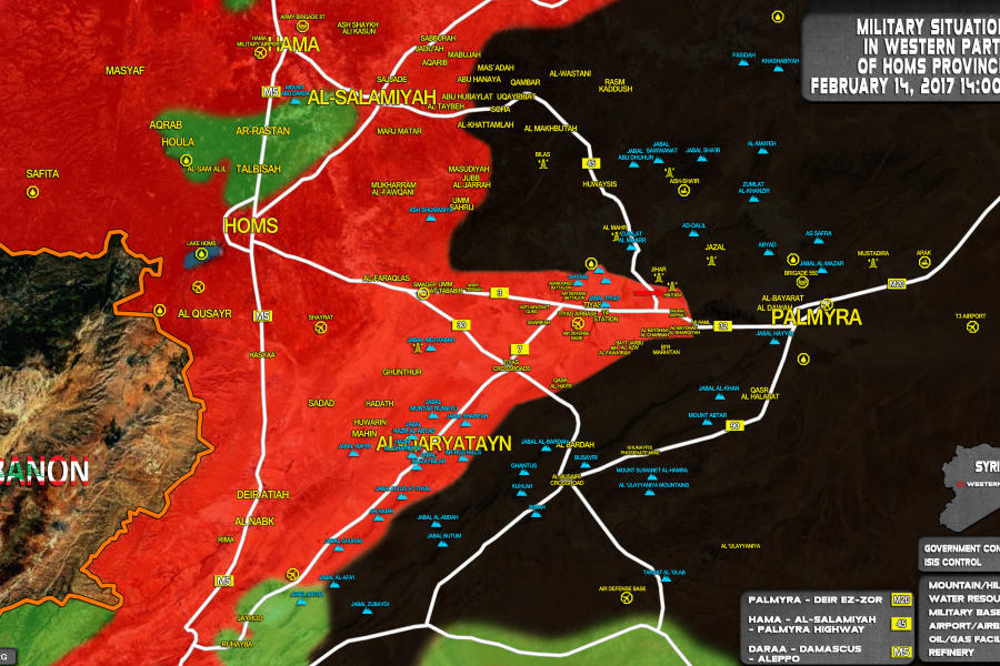 Frente de Palmira (Prov. de Homs) - (Mapa SouthFront).