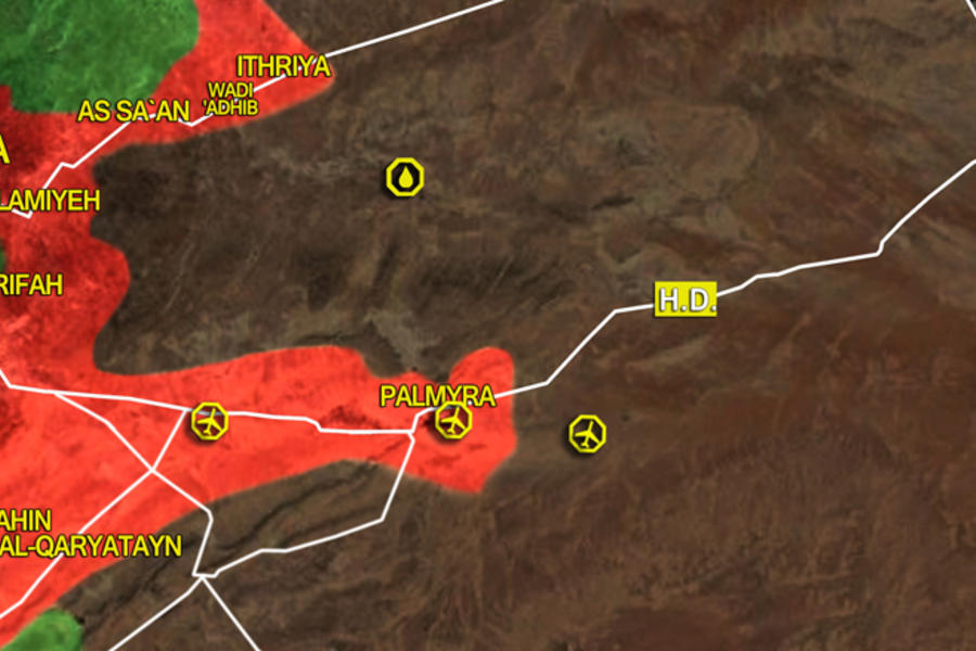 Frente de Palmira (Prov. de Homs), Marzo 24, 2017 - (Mapa SouthFront).