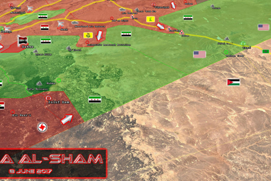 Prov. de Damasco, Junio 8, 2017. Avance leal en Dakwa – (Mapa Liwa Al Quds).