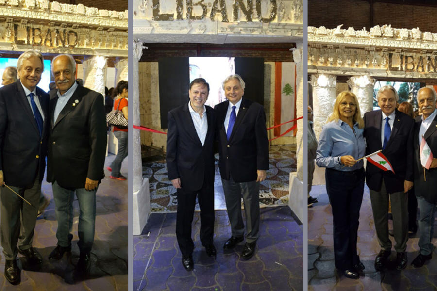 Izq. y der.: El Sr. Embajador de Líbano, Antonio Andary, junto a autoridades del Club Sirio Libanés de Bs. As. / Centro: El Sr. Embajador junto al embajador Eduardo Zuain, ex-ministro de Rel. Exteriores argentino.