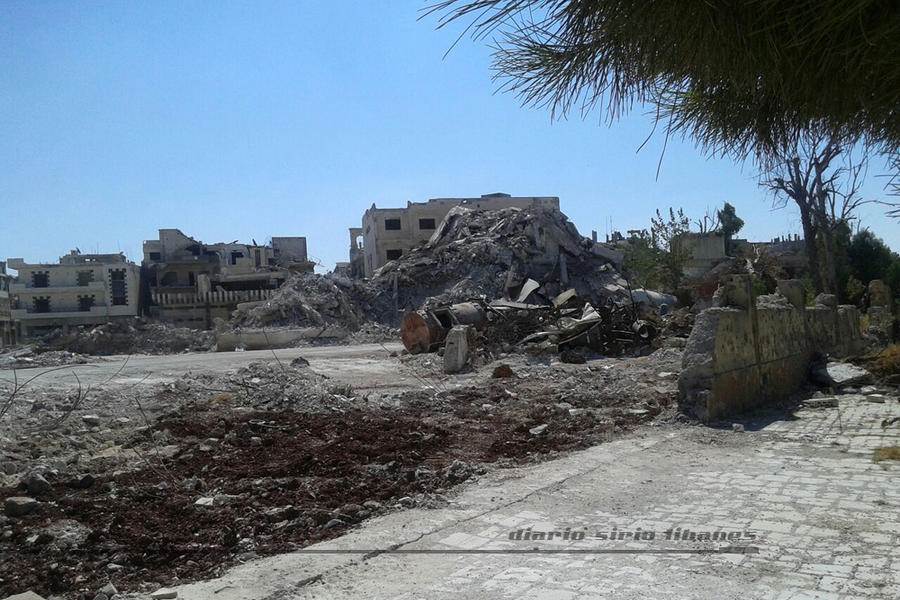 Destrucción de hospital público en el sur de Homs, Siria (Septiembre 30, 2017 | Foto Yaoudat Brahim / DSL).