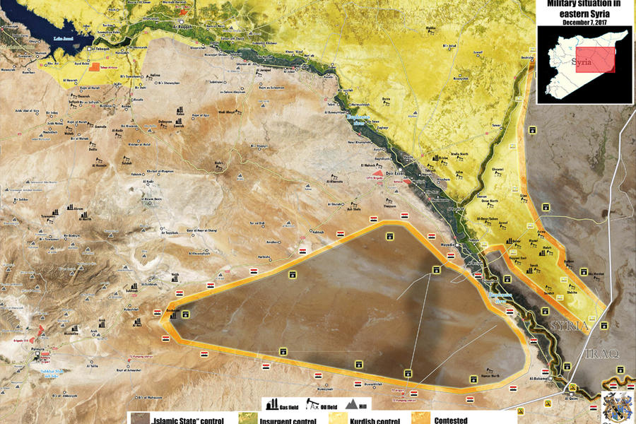 Sudeste de Siria |  Diciembre 7, 2017 - (Mapa @PetoLucem). 